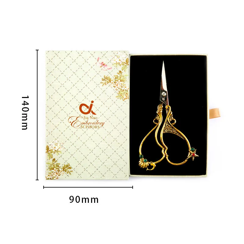 MIUSIE Stainless Steel Scissors DIY Handmade Scissors European Vintage Floral Pattern Scissors Sewing Tool With Box