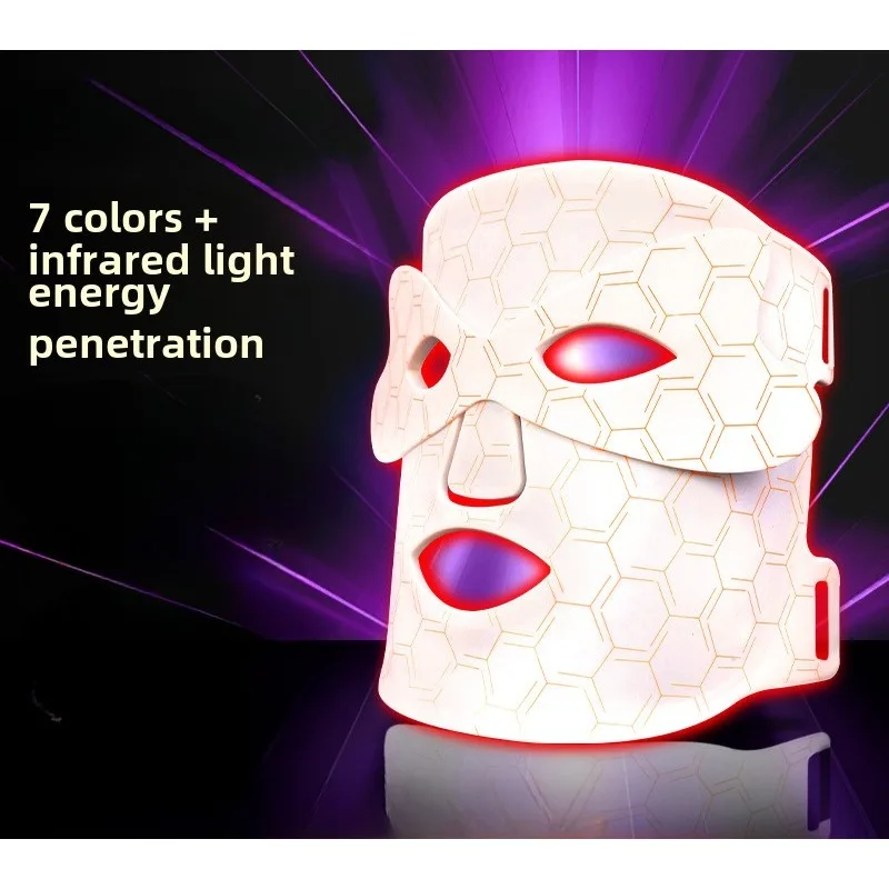 Upgraded silica gel red blue light photon rejuvenation face mask