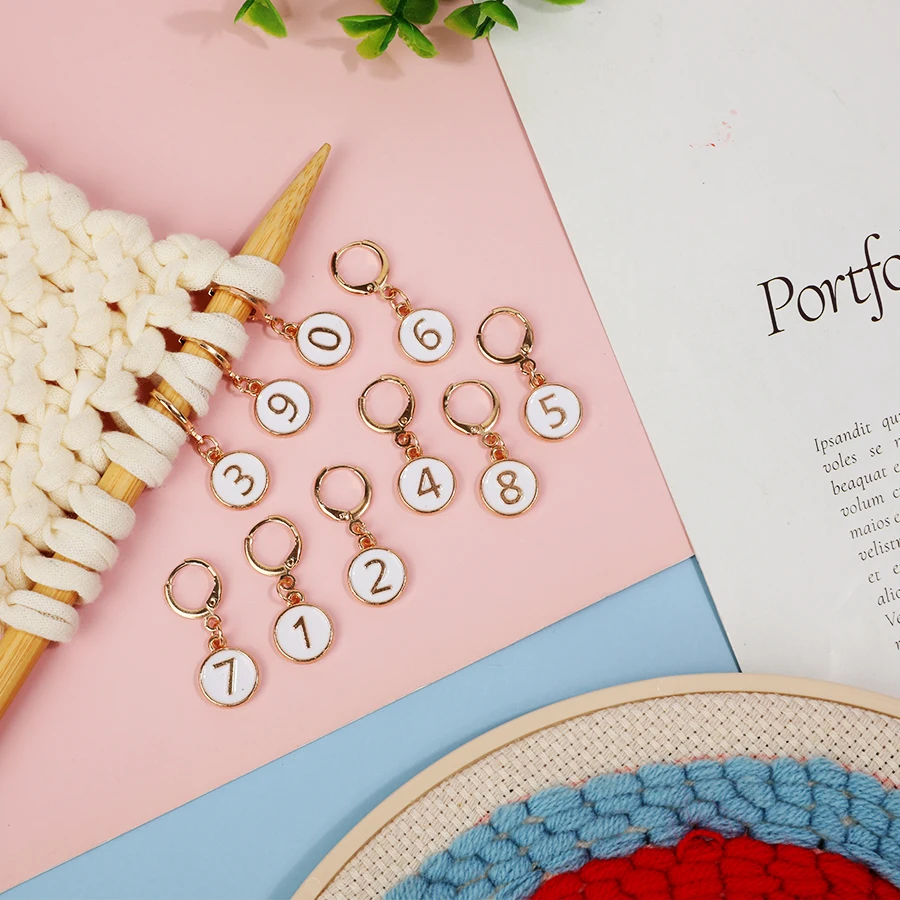 10개 드립 오일 합금 에나멜 숫자 0~9 뜨개질 줄  - Stitch Marker Ring 리뷰 및 가격
