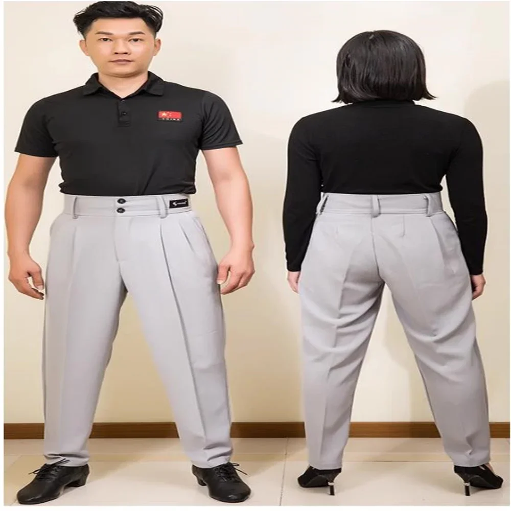 

Couple Latin Dance Pants High Waist Ballroom Dance Trousers Men Women Cha Cha Practice Clothes Latin Competition Pants