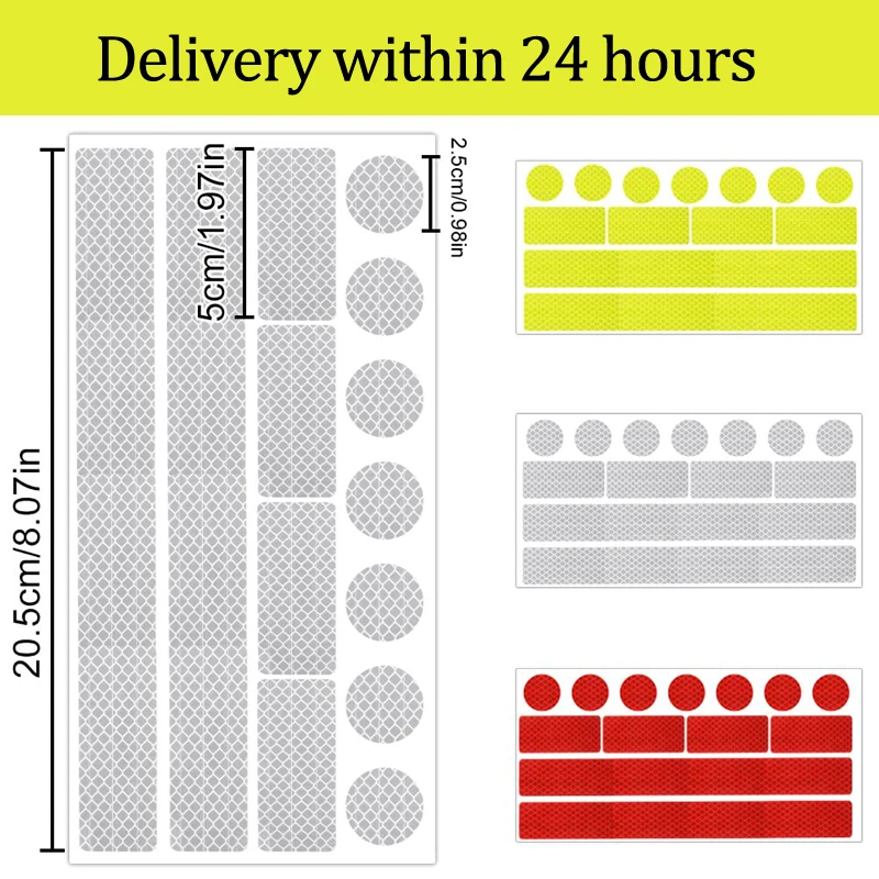 5 teile/satz Reflektierende Aufkleber Wasserdichte Reflektierende Streifen Band Aufkleber Für Fahrzeug Fahrräder Motorräder