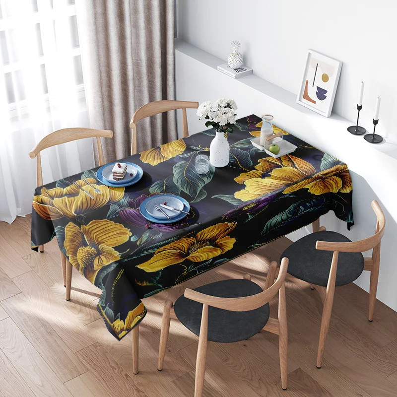 

Beautiful Floral Printed Tablecloth Home Decor Flower Pattern Placemat for Dining Room Decoration in Tablecloths Runners from Ho
