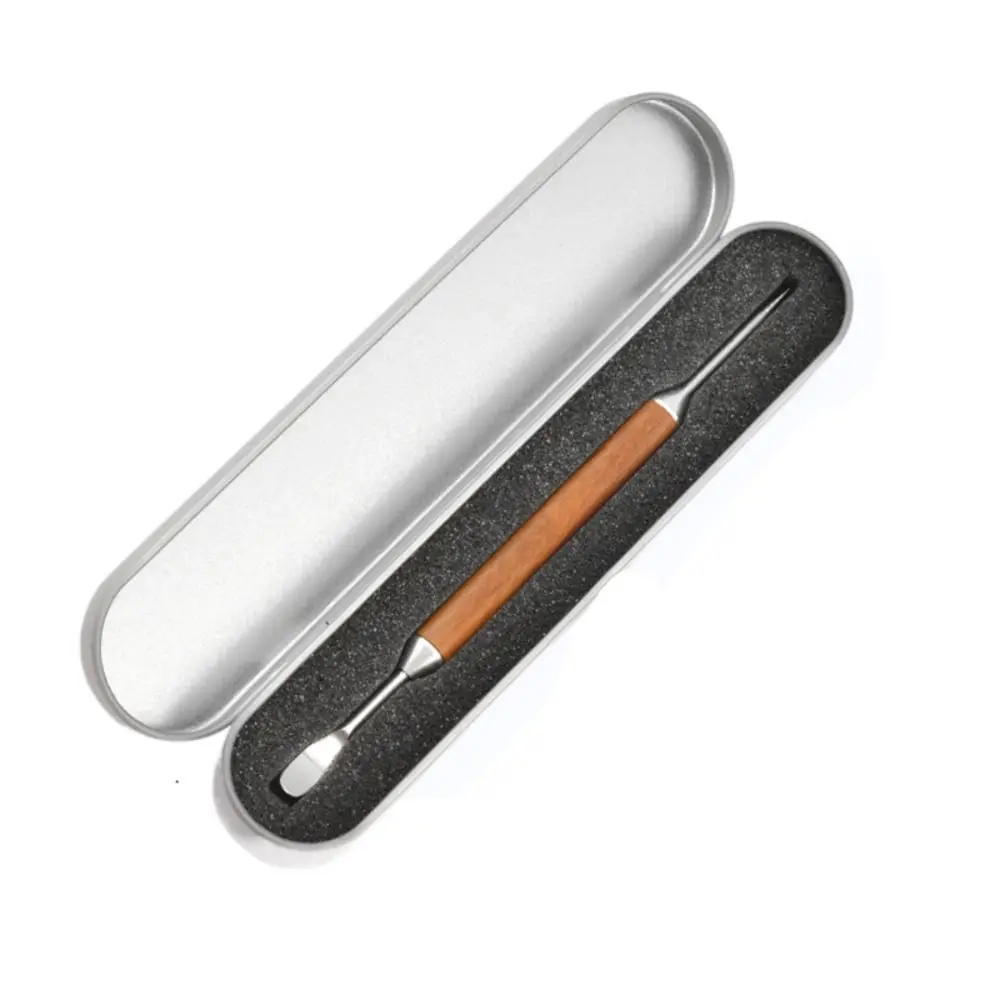 

Stainless Steel Coffee Art Needles with Box Double Ended Design Coffee Latte Art Pen Rustproof with Wood Handle