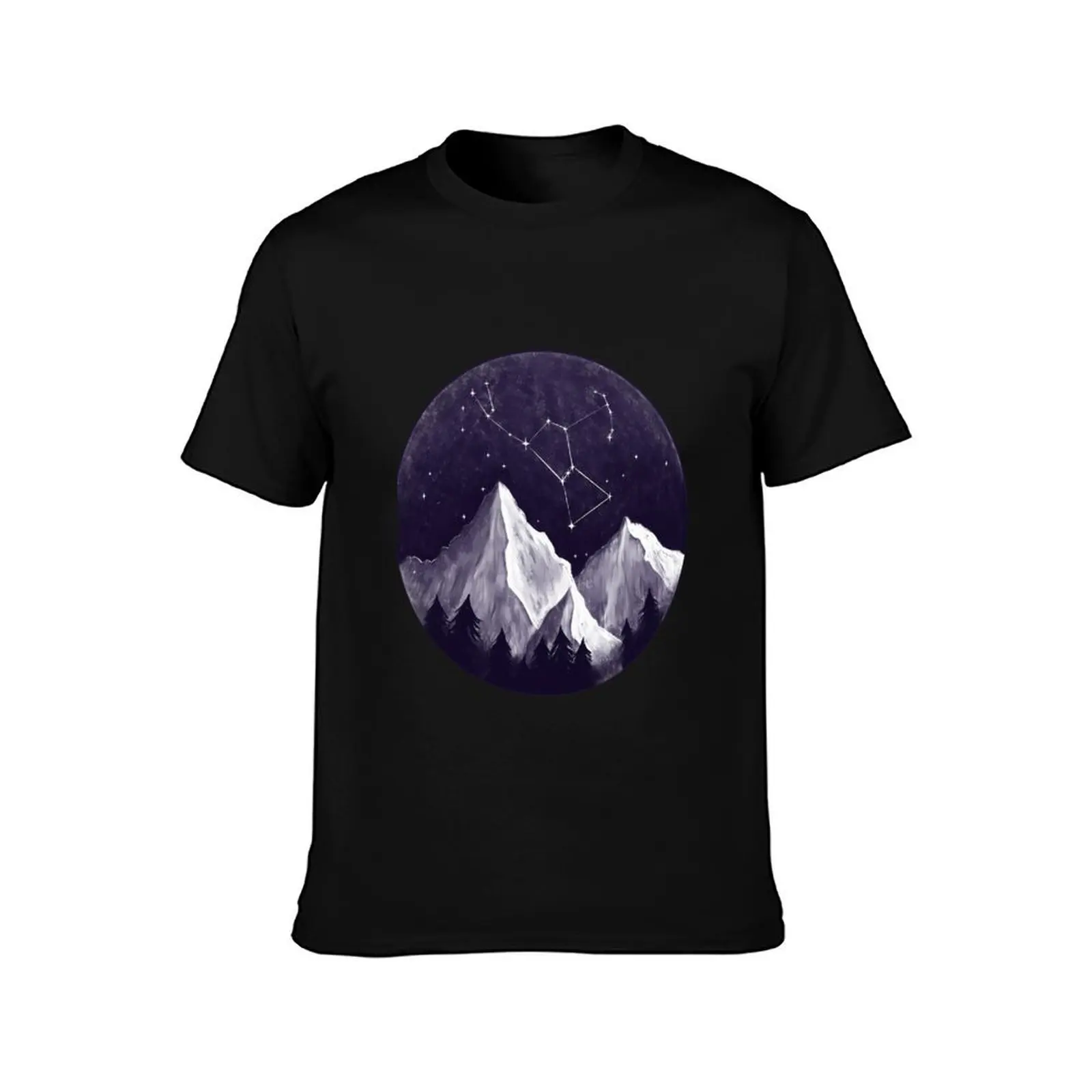 Orion constellation T-Shirt, Summer Casual Cotton Tee, Oversized Streetwear Tops, Vintage Graphic Print, Loose Fit Short Sleeve
