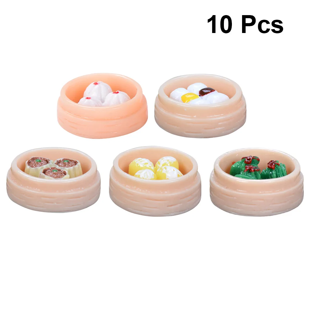 

Micro Kitchen nament Mini Steamed Dumpling Decor Resin Material Indoor Decoration Use Home Adornment Small Gifts Family