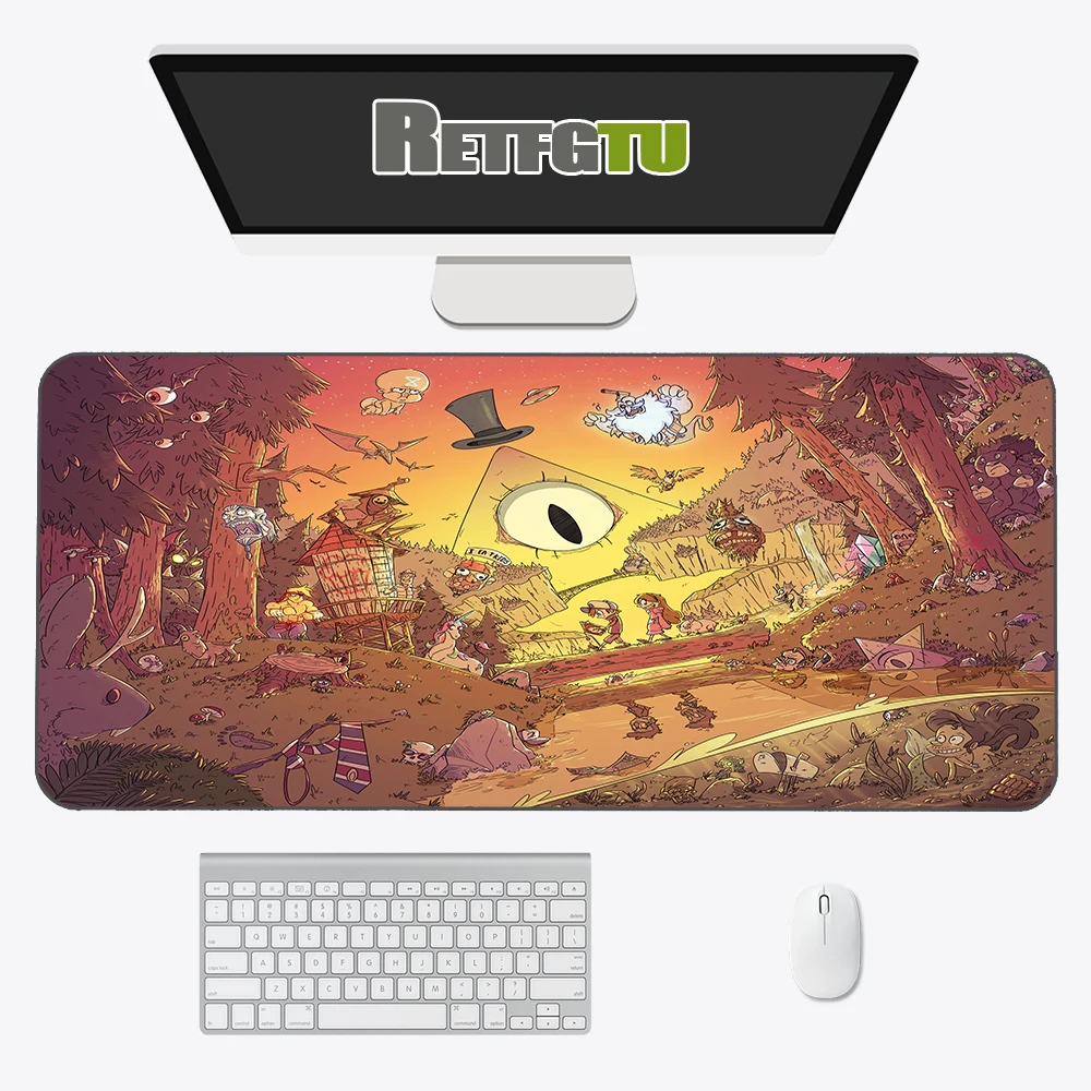 Imagem -02 - Extra Large Gravity Fall Gaming Carpet Acessórios de Escritório Mouse Pad Mouse Pad Anime Longo Computador Xxl 40x90 80x30