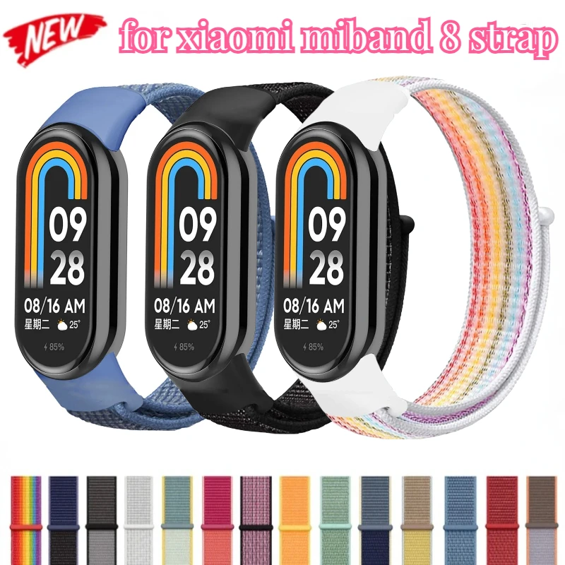 Nylon Loop Strap for Xiaomi Mi Band 9 Smartwatch Bracelet Breathable Replacement Correa for Mi Band 8 Belt Wristband Accessories