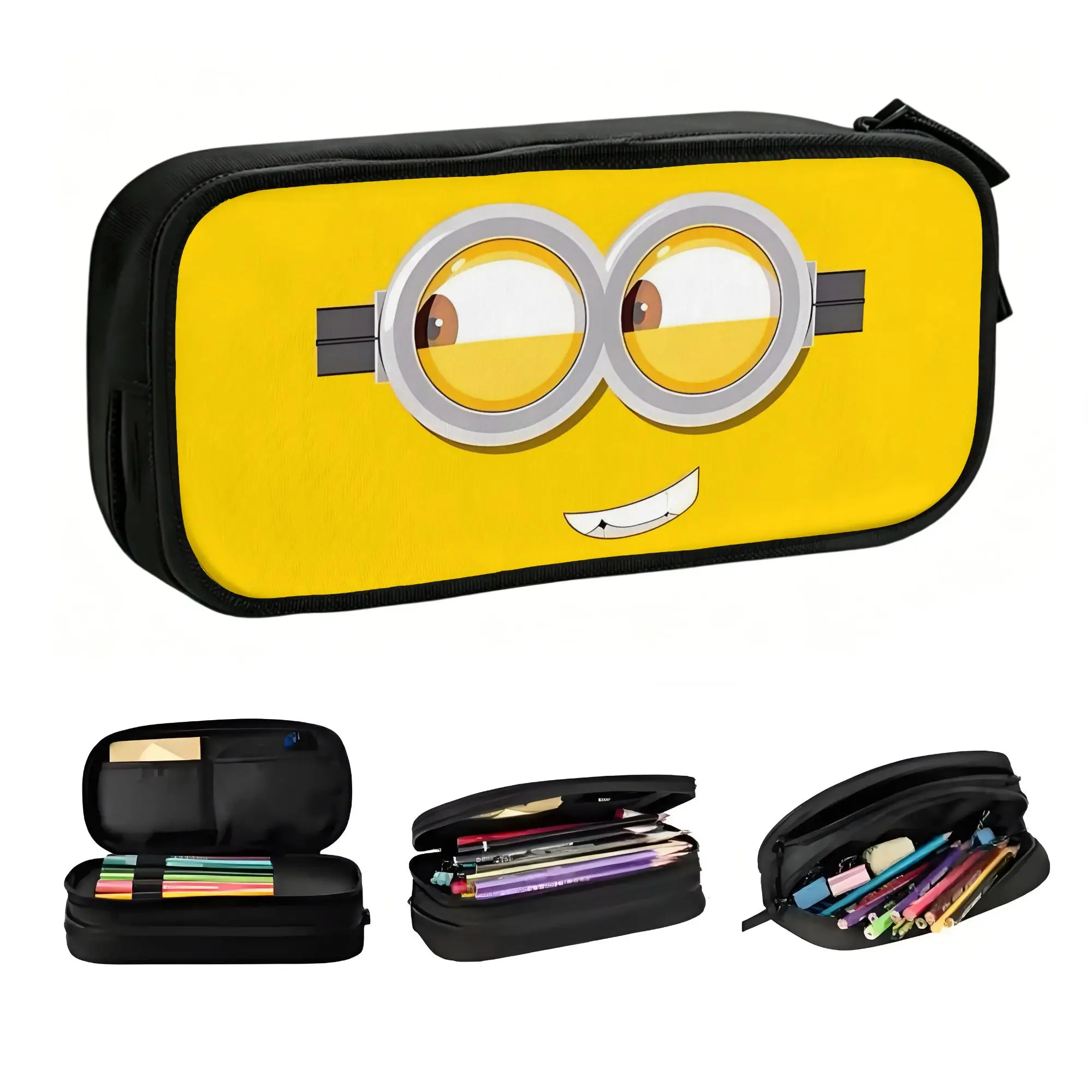 Пеналы для карандашей Custom M-Minions Kawaii для мужчин и женщин, большой вместимости, с милым дизайном, школьные принадлежности