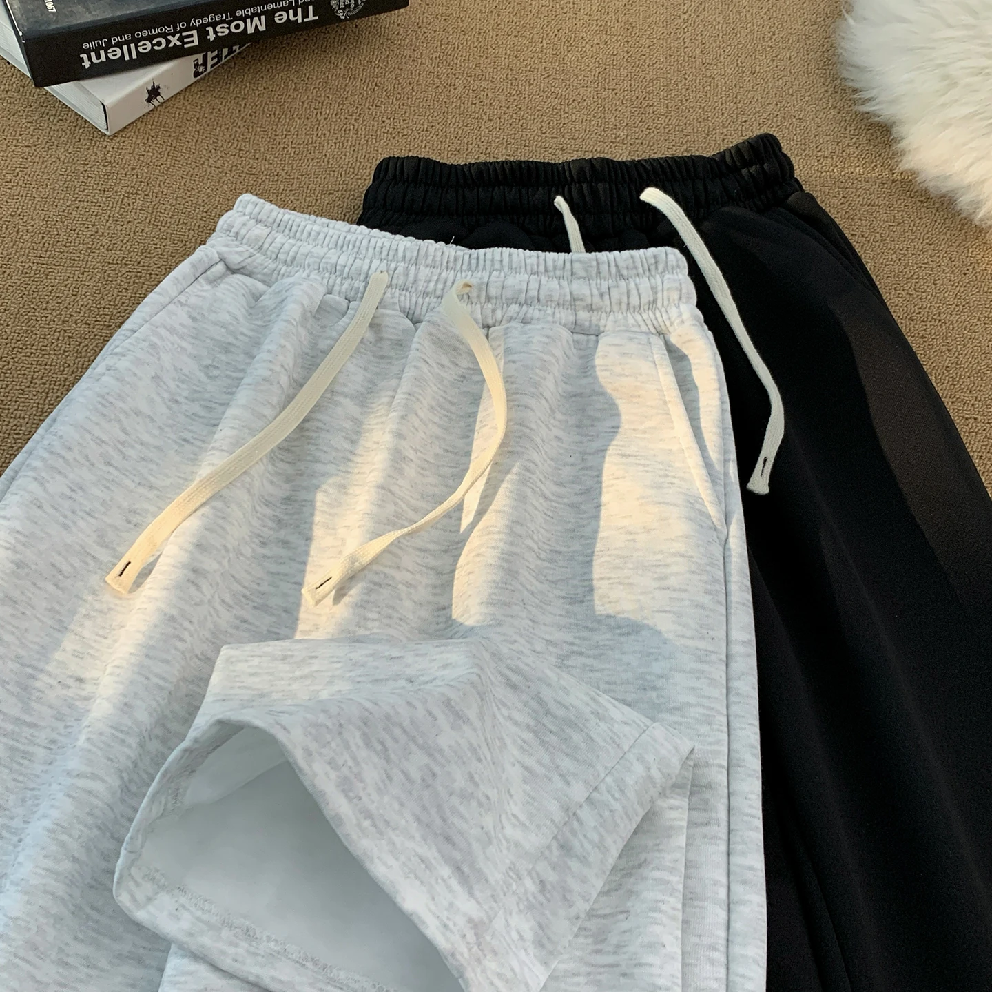 

American Cleanfit Thiened Fce Straight Leg Casual Sports Pants Men's Autumn Winter Slimming Flared Leisure Trousers