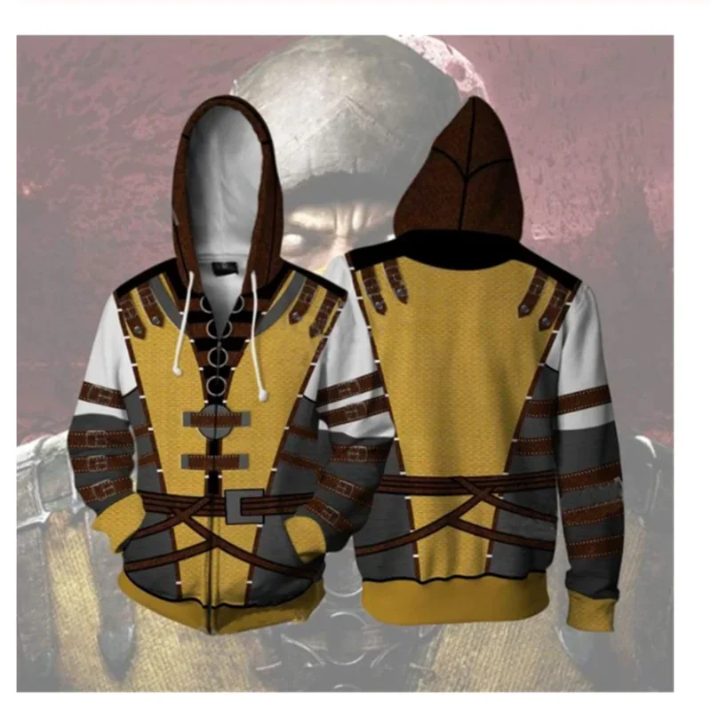 

Scorpion Mortal Kombat Cosplay Costumes PS4 Game Skorpion Jackets Coat 3D Hoodies Sweatshirt Hooded Sweater Sportswear Top