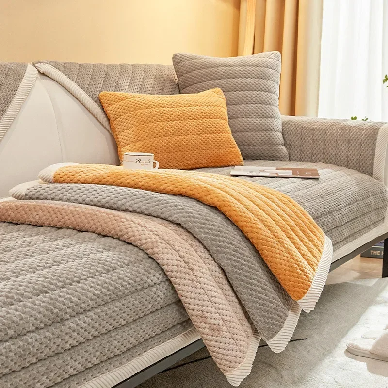 Thick Plush Sofa Covers Woven fabric Non-slip Winter Warm Sofa Mat Slipcover Sofa Towel Couch Cushion for Room Home mattress