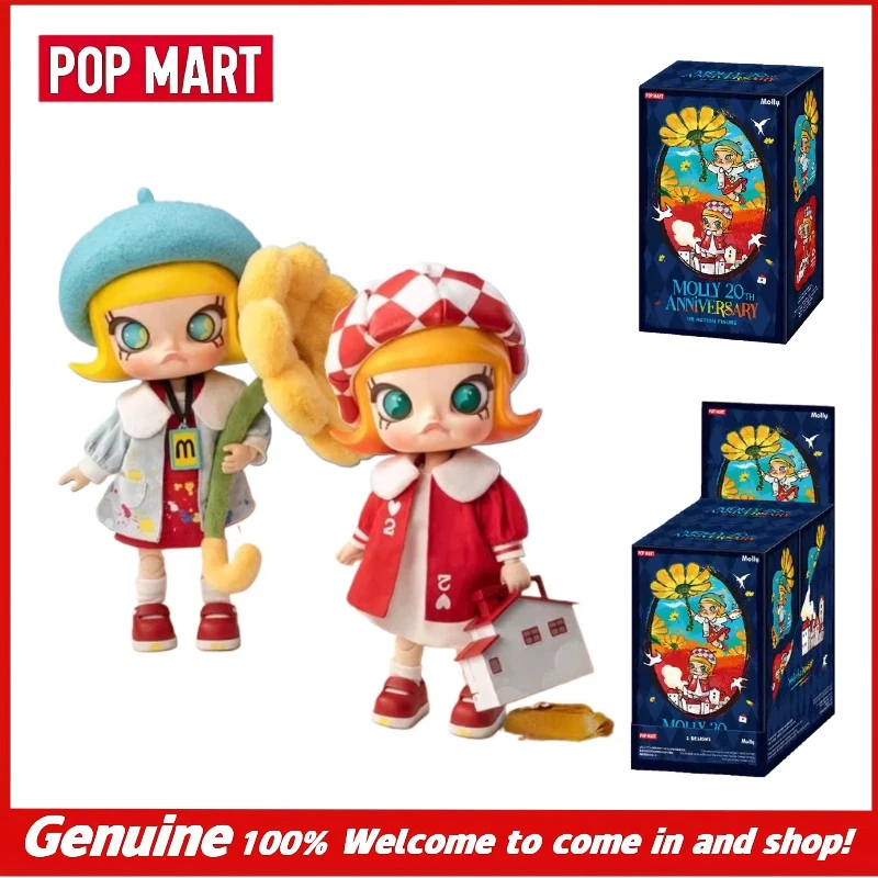

Genuine Popmart POP MART Molly 20th Anniversary Series 1/8 Action Figure Figure-Of-Merit Blind Box Collectible Toy Gift
