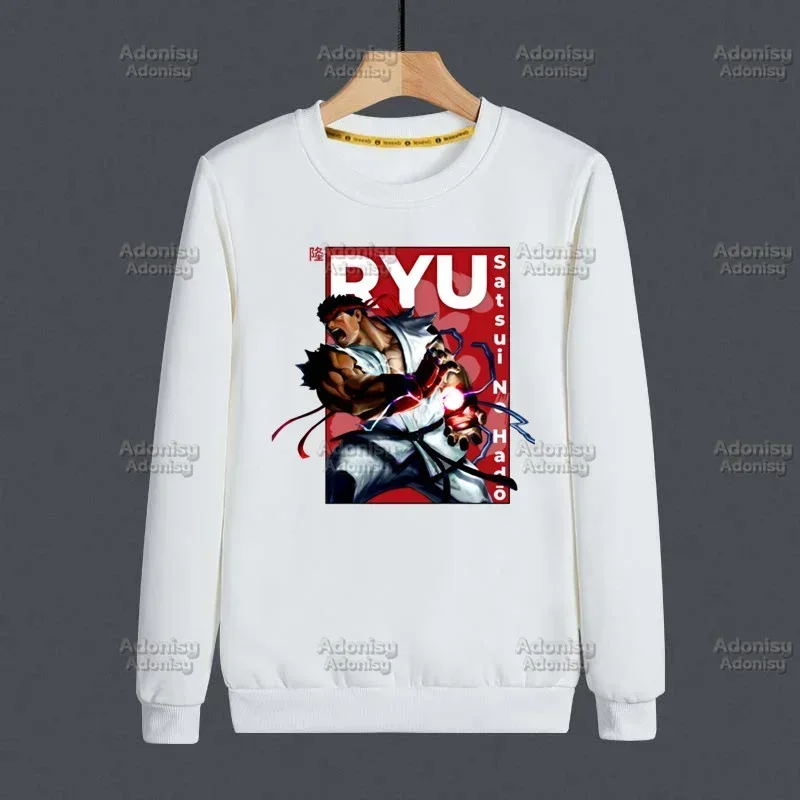 Street Fighter Select Mono Edition Fighting Game Men Autumn Hip Hop Streetwear Male Pullover White Color Sweatshirts Hoodies