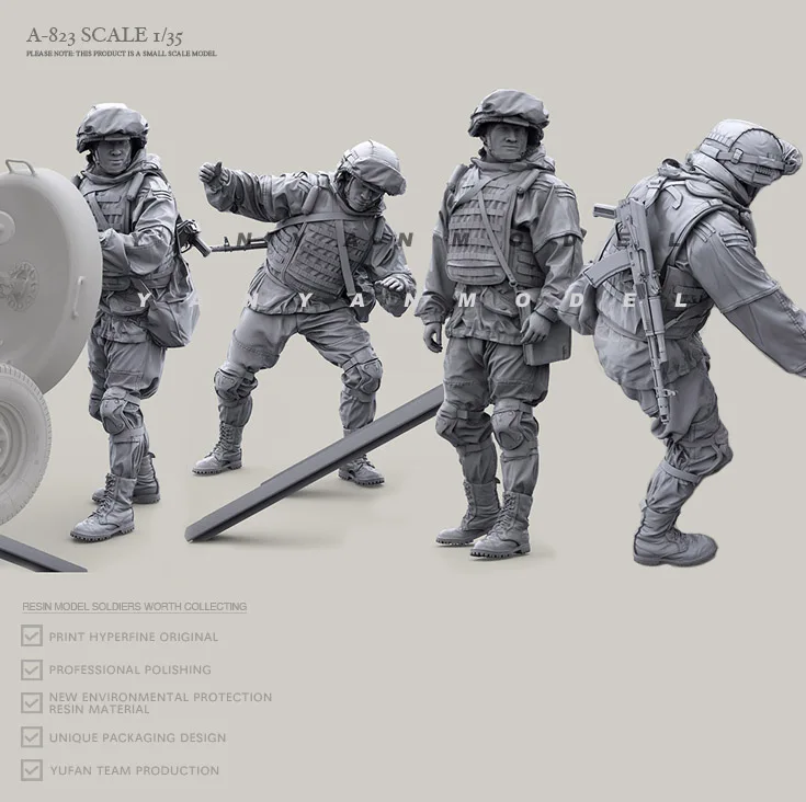 

1/35Resin model kits figure colorless and self-assembled (4 Piece) (Special offer) A-823