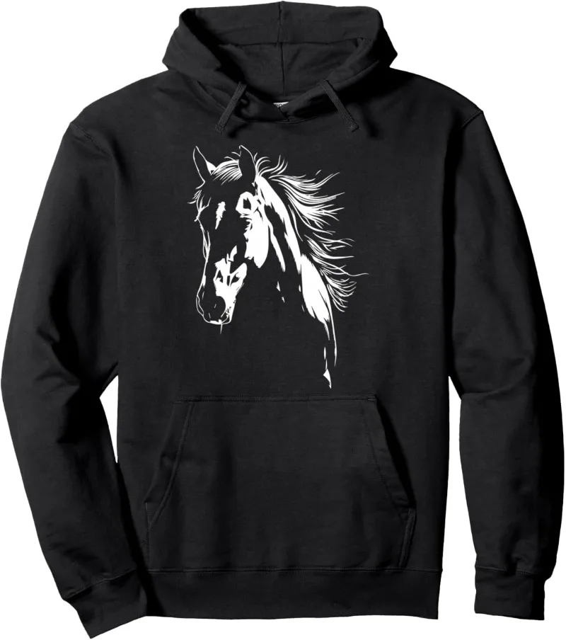 

Vintage Western Horse Silhouette Horse Riding Pullover Hoodie Retro Steed Sweatshirt Hoodie Horse Year Christmas Sweater Clothes