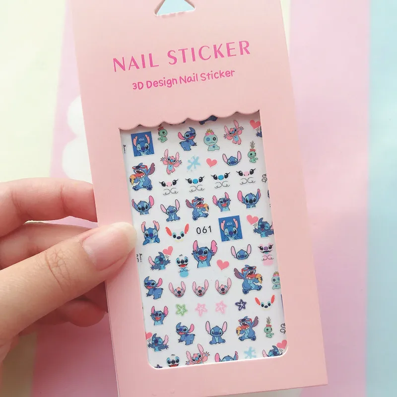 1Pcs Disney Sticker Mickey Minnie Kawaii Donald Duck Stitch Cartoon Stickers Diy Kids Nail Stickers Christmas Gift Stickers Toys