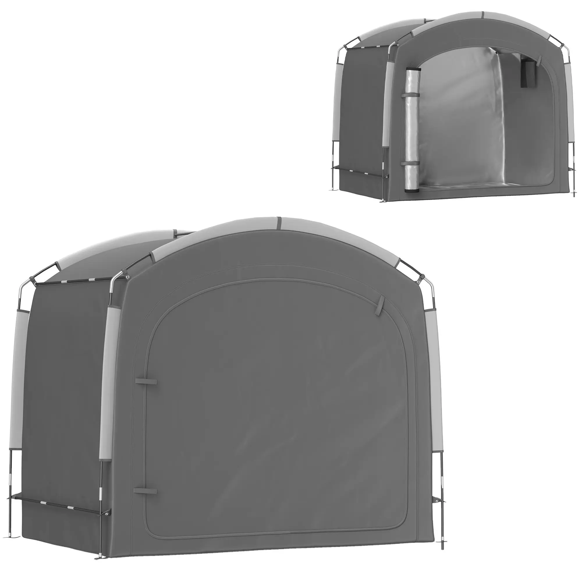 

For Outsunny Bike Garage Shed Tent, Portable and Waterproof with 210D Oxford Fabric and Carry Bag for 3-4 Bicycles, Dark Gray