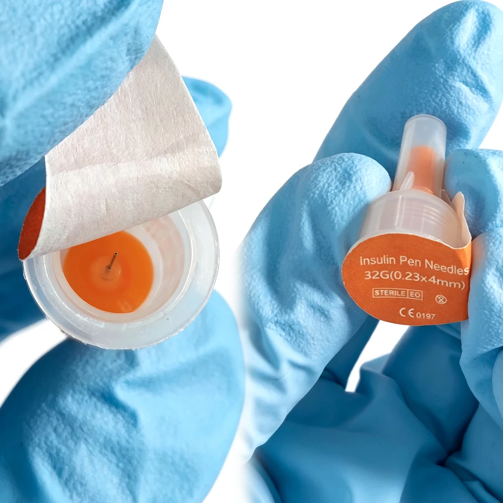 100 Stück Insulin-Nadeln-Set 32G 4mm 31G 5/6/8mm Einweg-Universal-Injektionsstiftnadeln, Diabetes-Pflege – Detail 5