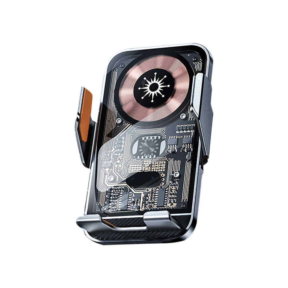 Cargador inalámbrico para coche, soporte para teléfono para iPhone, Samsung, Xiaomi, inducción infrarroja, estación de carga rápida Qi de 15W