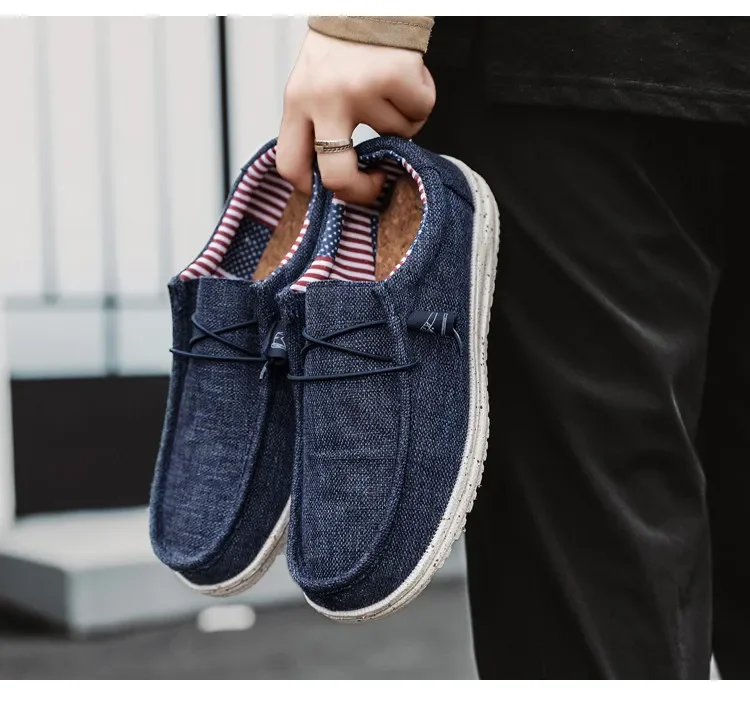 Männer 2024 neue Freizeit Turnschuhe Frühling Sommer atmungsaktive leichte Outdoor-Segeltuchs chuhe große Herren schuhe Walking Loafers – Detail 16