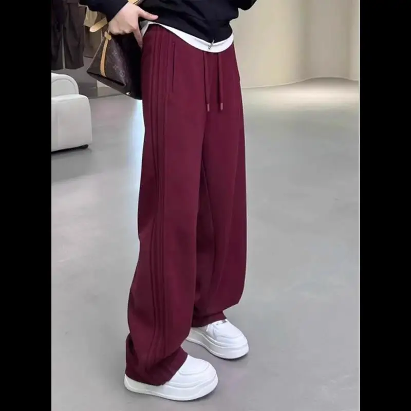 

Брюки свободного кроя больших размеров 300 Pou New High Street, весенне-летние, универсальные, спортивные, с широкими штанинами, в стиле Ins