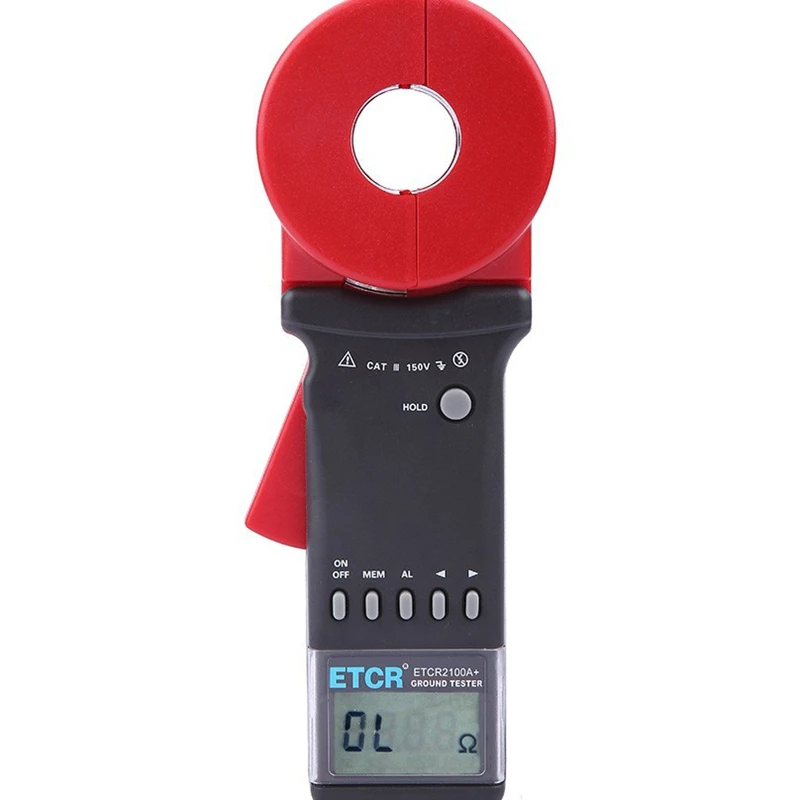 Imagem -02 - Digital Ground Clamp Terra Resistência Tester Medidor Loop Resistência 32 mm Alta Precisão de 001 a 200 Ohm Etcr2100a +