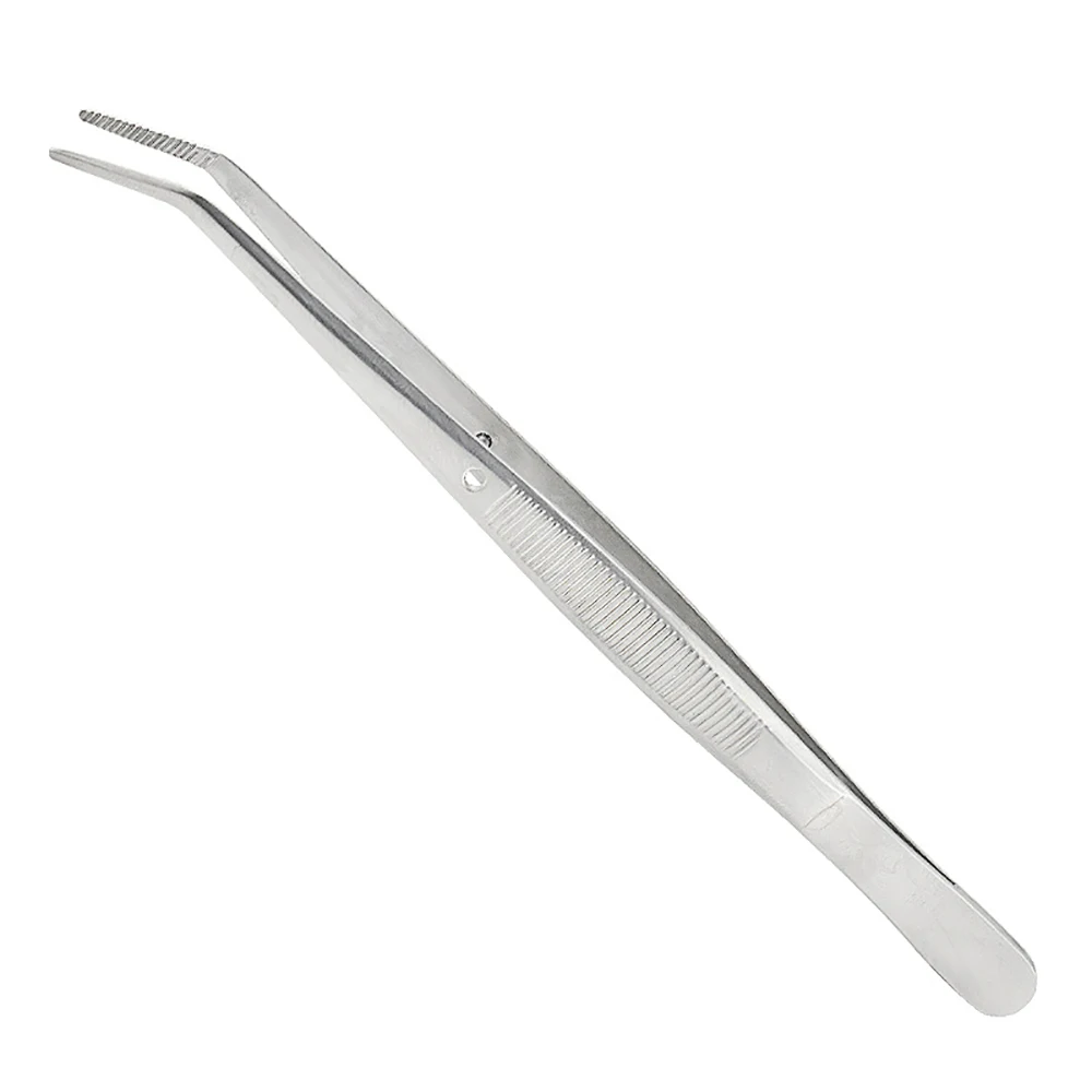 High Quality Dental Cotton Roll Holder Tweezers Serrated Jaw Stainless Steel Forceps for Dental Clinic Surgical Procedure