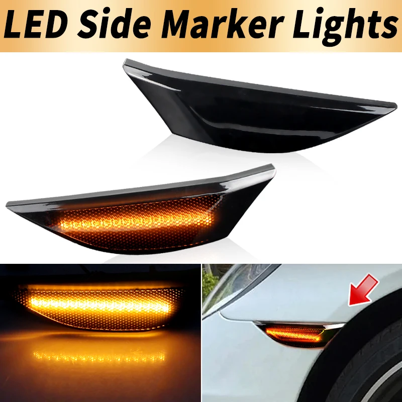 

2PCS LED Side Marker Lights Canbus For 991 Carrera S 4 4S 2012-up GTS GT3 981 Boxster Cayman 2014-up 718 2017-Turn Signal Lamps