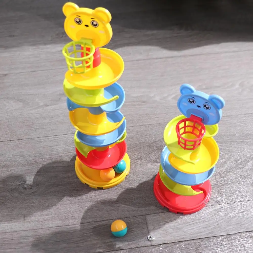 Pista antiga bola de rolamento pai-filho jogo bebê quebra-cabeça brinquedo bola gota rolo torre giratória pista giratória brinquedo conjunto pista virar em torno de brinquedo