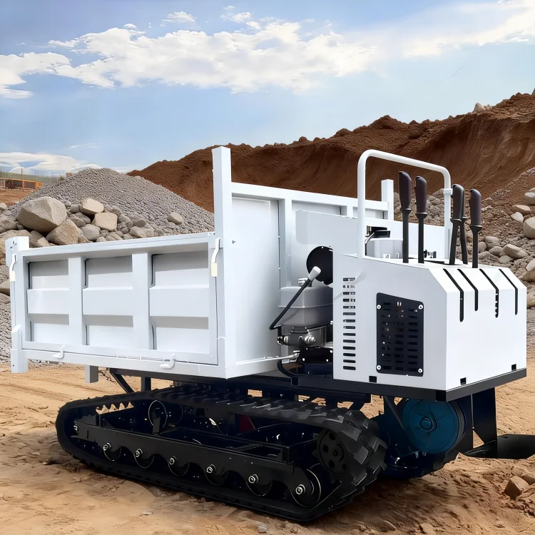 0.8 Ton Mini Hydraulic Steering Crawler Dumper Flexible All Terrain Climbing Truck For Farm Construction Material Haulage Works view 5