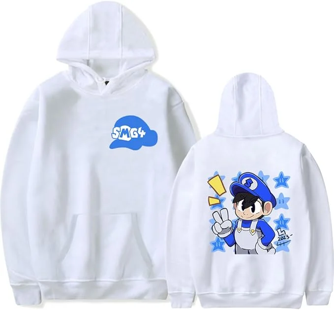 SMG4 Merch Hoodie Unisex SMG4 Logo Tracksuit Pullover Casual Hooded Sweatshirt Long Sleeve