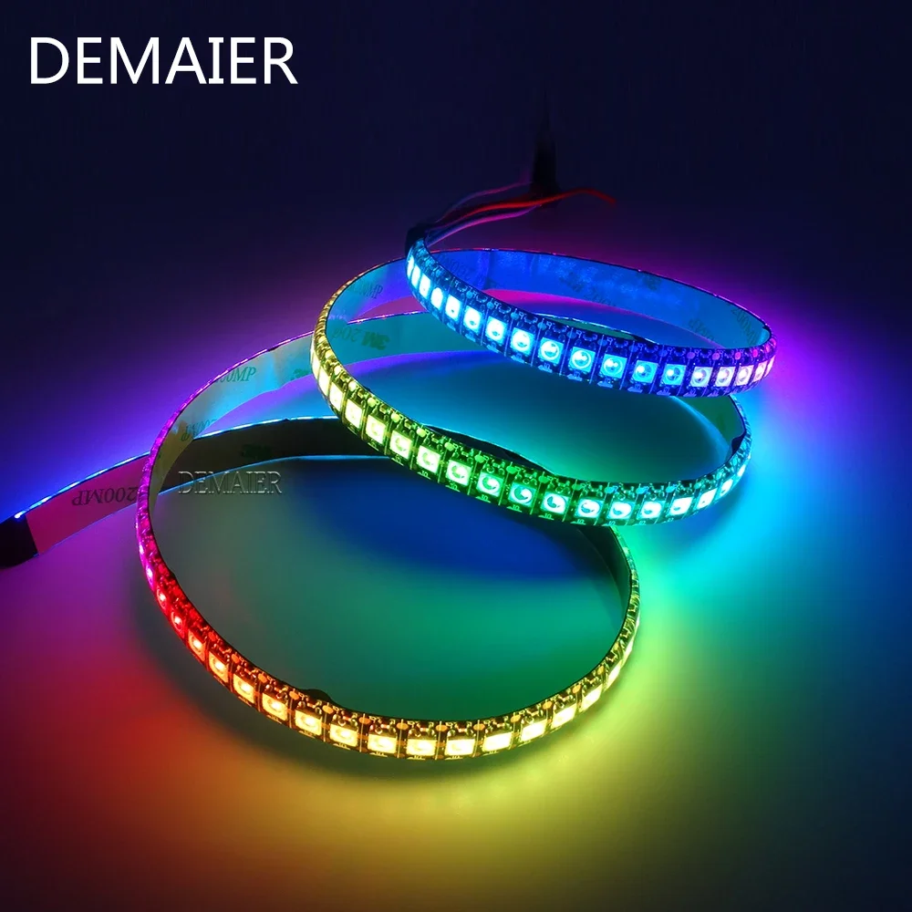 

WS2812B Smart pixel led streifen licht; 1m/2m/3m/4m/5m WS2812 IC;30/60/144 pixel Adressierb PCB IP30/65/67 Smart RGB Led Licht