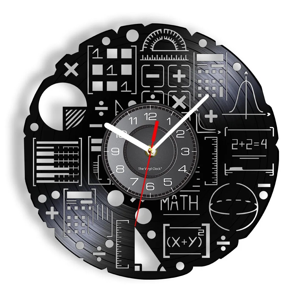 Ecuación de matemáticas, obra de arte, ciencia, arte de pared, reloj de pared, fórmulas de matemáticas, disco de vinilo, reloj de pared, geeks de matemáticas, ciencia, nerds, regalo para profesores