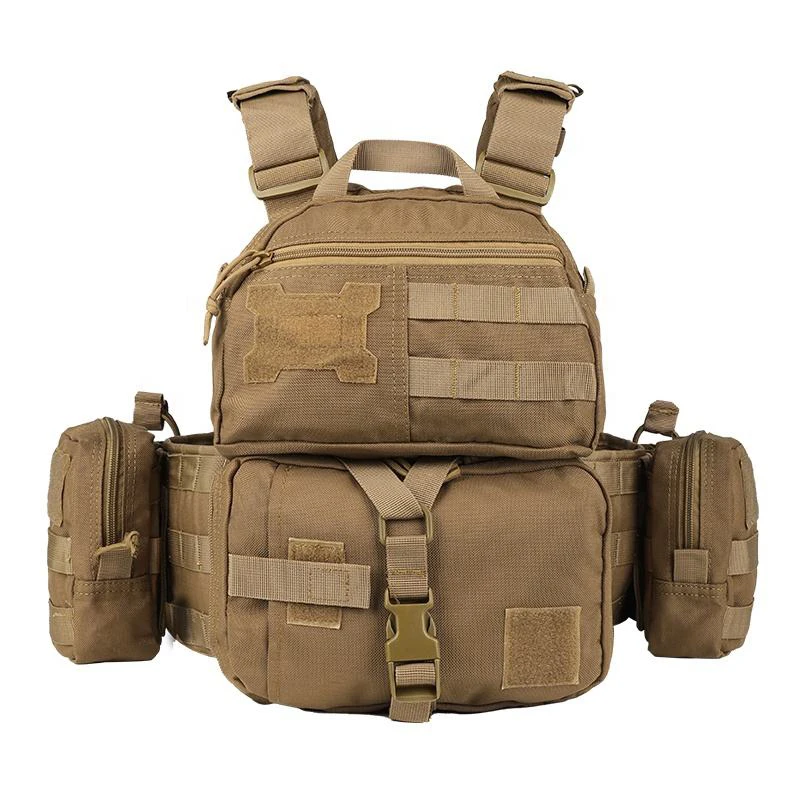 YAKEDA Quick Release Chaleco Tactical Plate Carrier Molle Crotch Protection Tactical Vest 1000D polyester