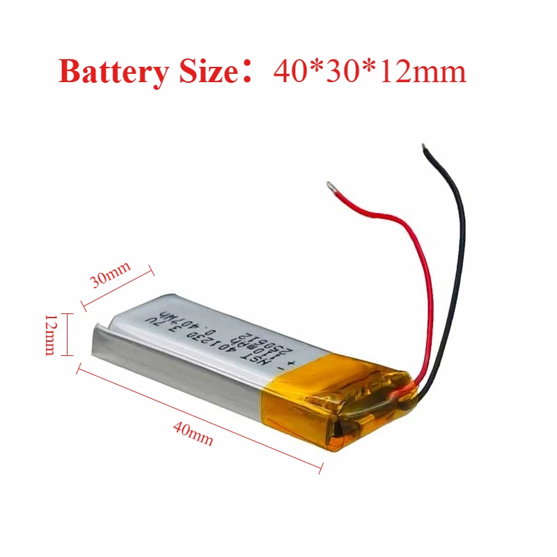 401230 3.7V 120mAh Li-Polymer Battery Replacement for MP3 GPS Bluetooth Speaker LED Driving Recorder Smart Watch