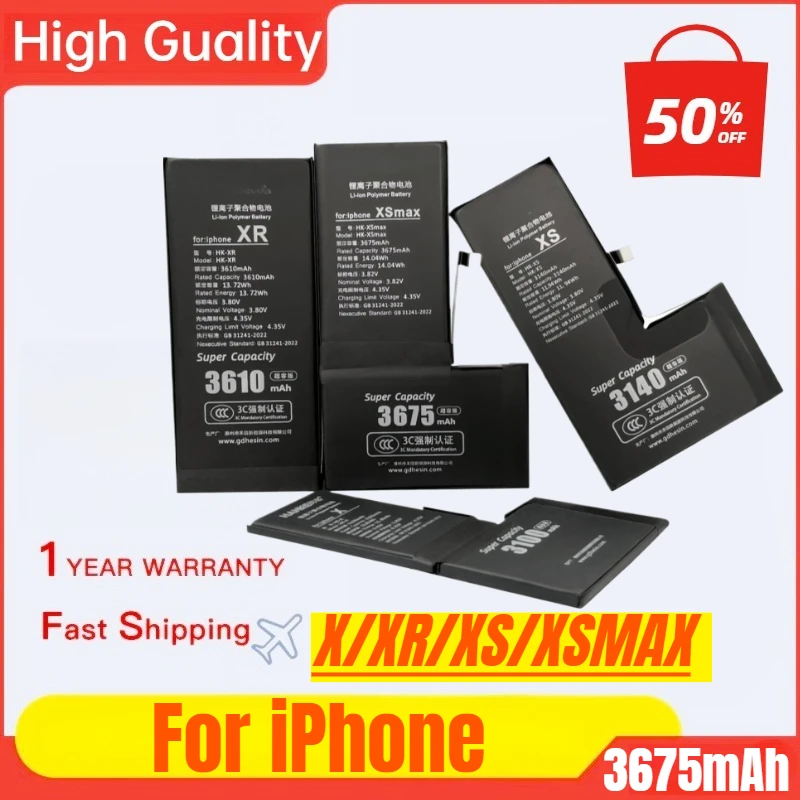 

Capacity Thickening No Pop-up Window Pure Cobalt A Product Fast Charging Battery for IPhoneX/XR/XS/XSMAX Mobile Phone Battery