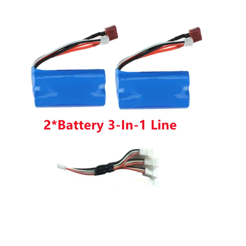 16106 16106 PRO 4WD 1/16  60KM/H All Terrain Off Road Remote Control RC Car  Truck Spare Parts 7.4V 3000MAH Battery/3 To 1 Line