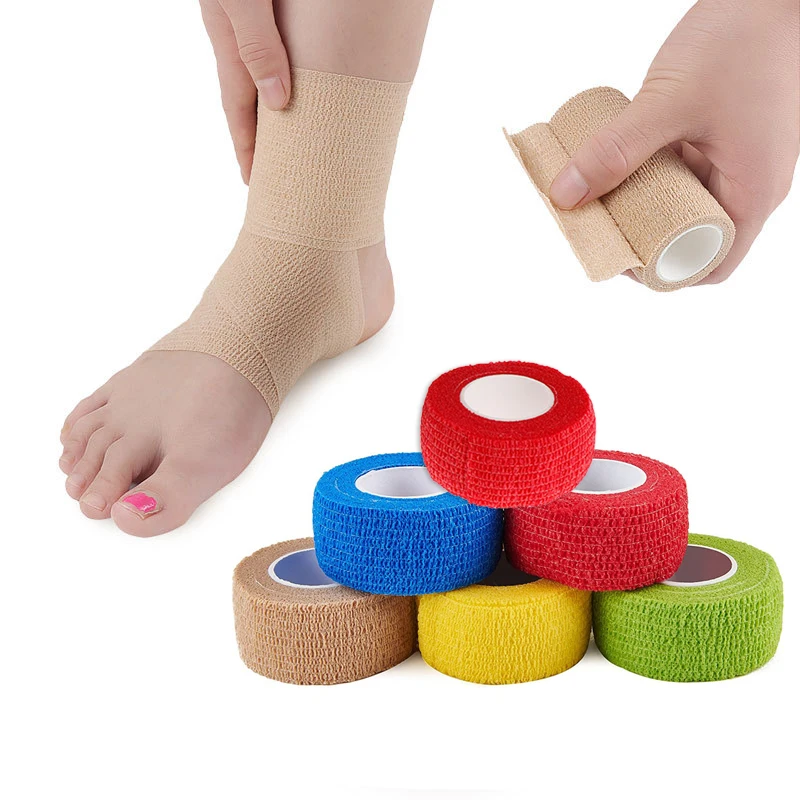 Bandage élastique auto-adhésif, kit de premiers soins, ruban en tissu non tissé, équipement de protection, genou, coude, support, coussin de