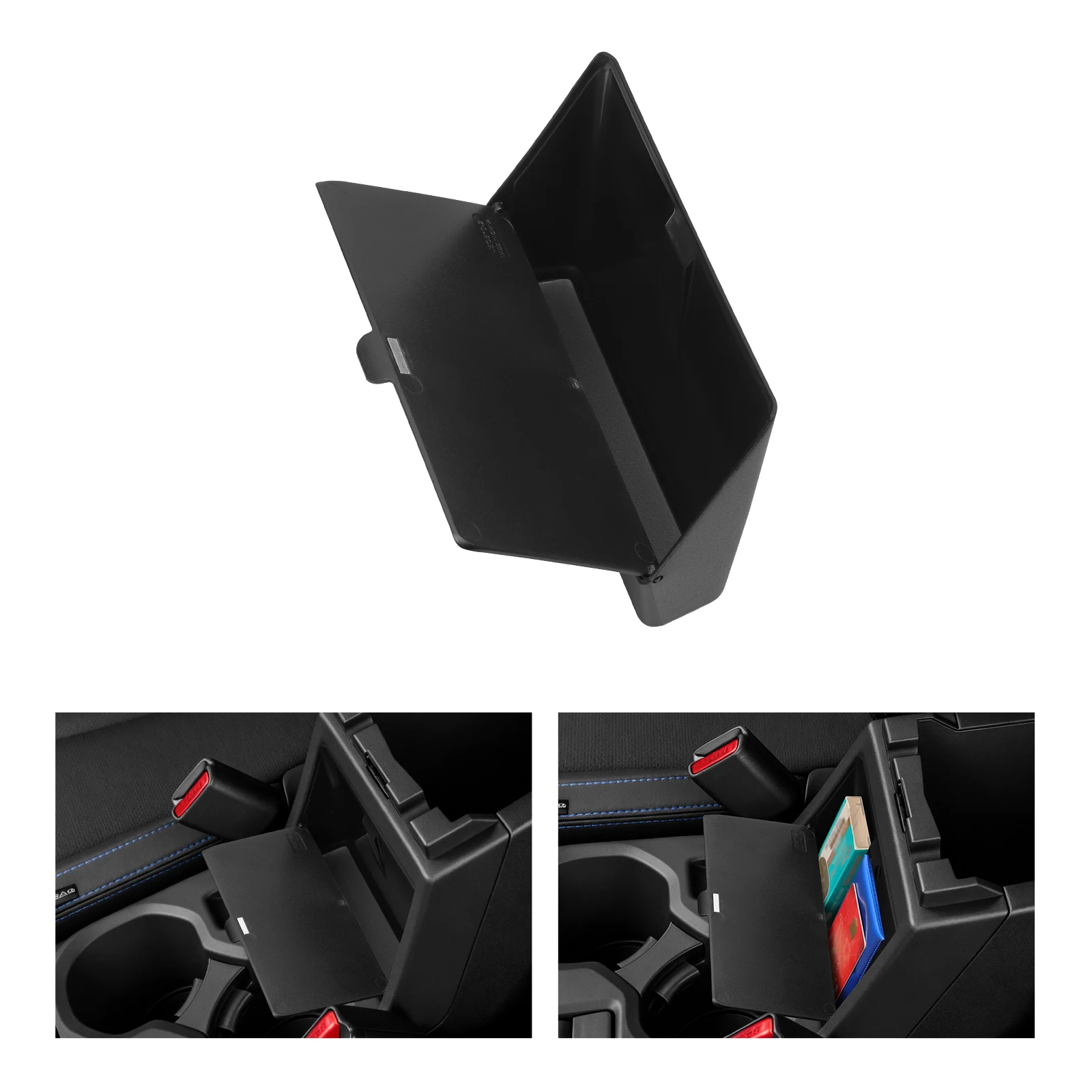 Hidden Armrest Tray Organizer for Subaru Forester 2025 2026 Black Center Console Storage Box Stowing Tidying Accessories 2