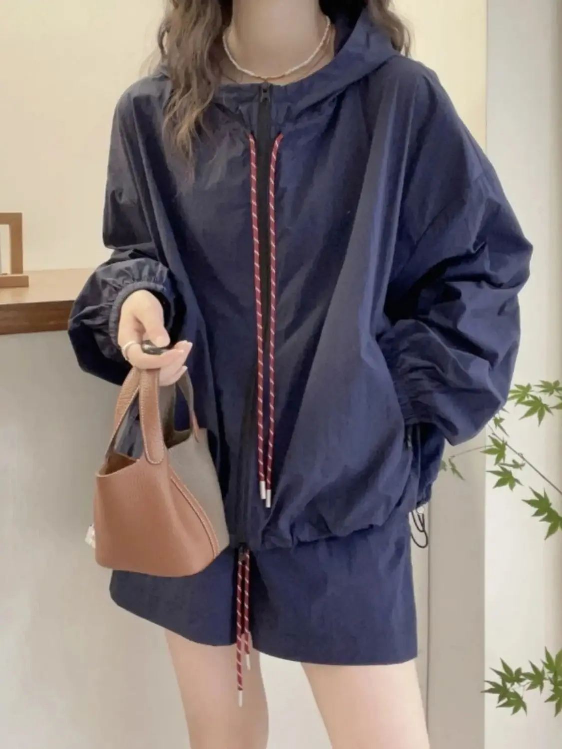 

plus Size Women's Outdoor Climbing Sun Protection Set Hooded Quick Dry Wide Leg Shorts Two Piece Suit Chinese Manufacturer