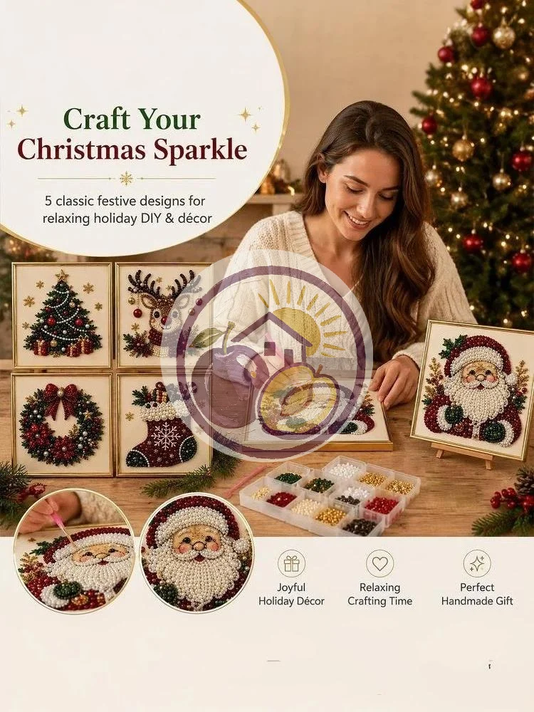 Embroidery Xmas - Kit Fai-da-Te Natalizio con Perle e