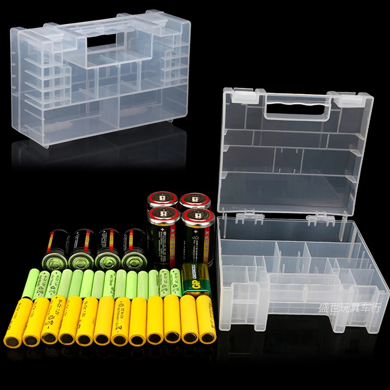 Plastic Battery Box Storage Case Holder Organizer for AA AAA C D 9V Batteries