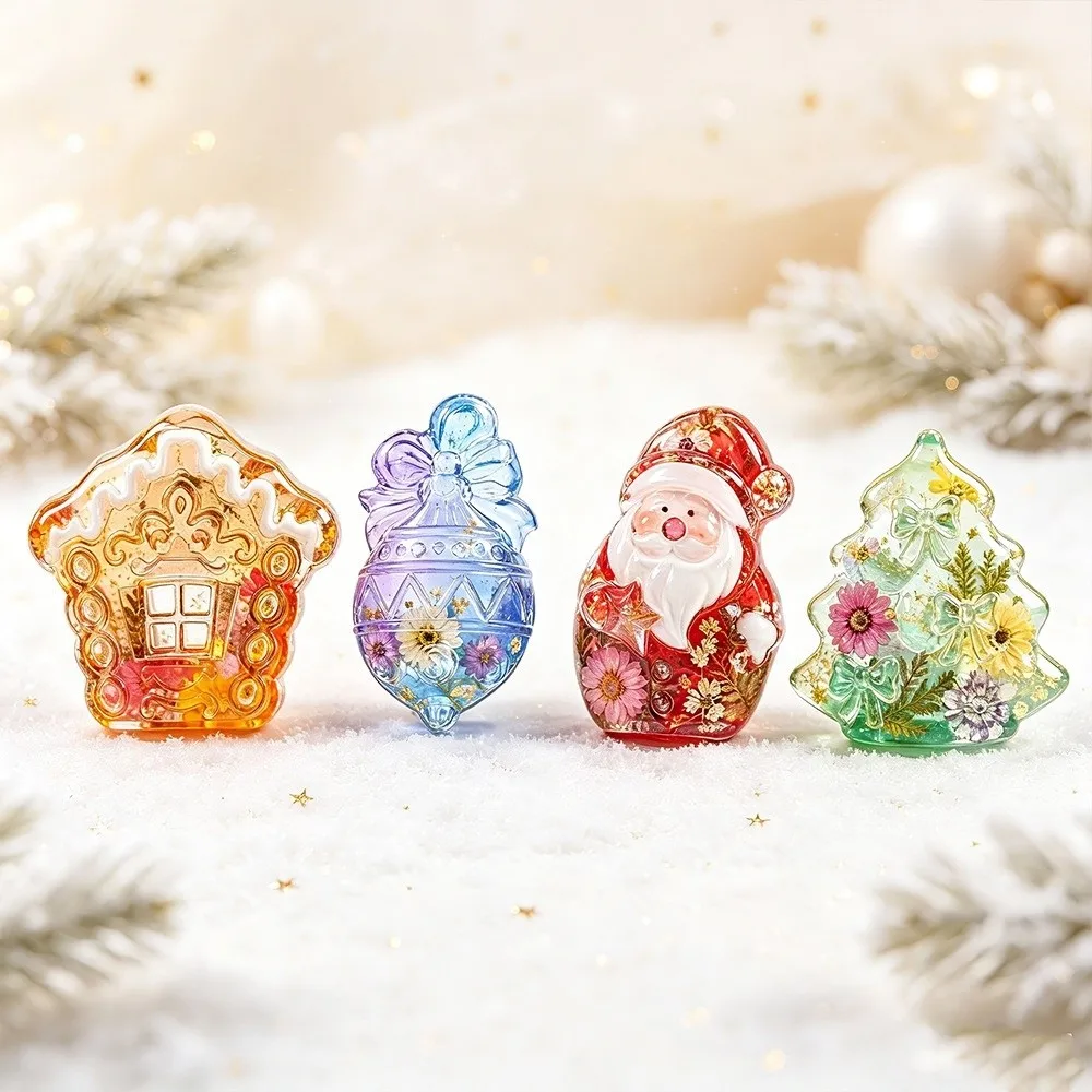 DIY Christmas Mini Mold Multi-purpose Silicone Plaster Wax Epoxy Resin Mold Heat-resistant Non-stick Cake Biscuits Cookie Mold