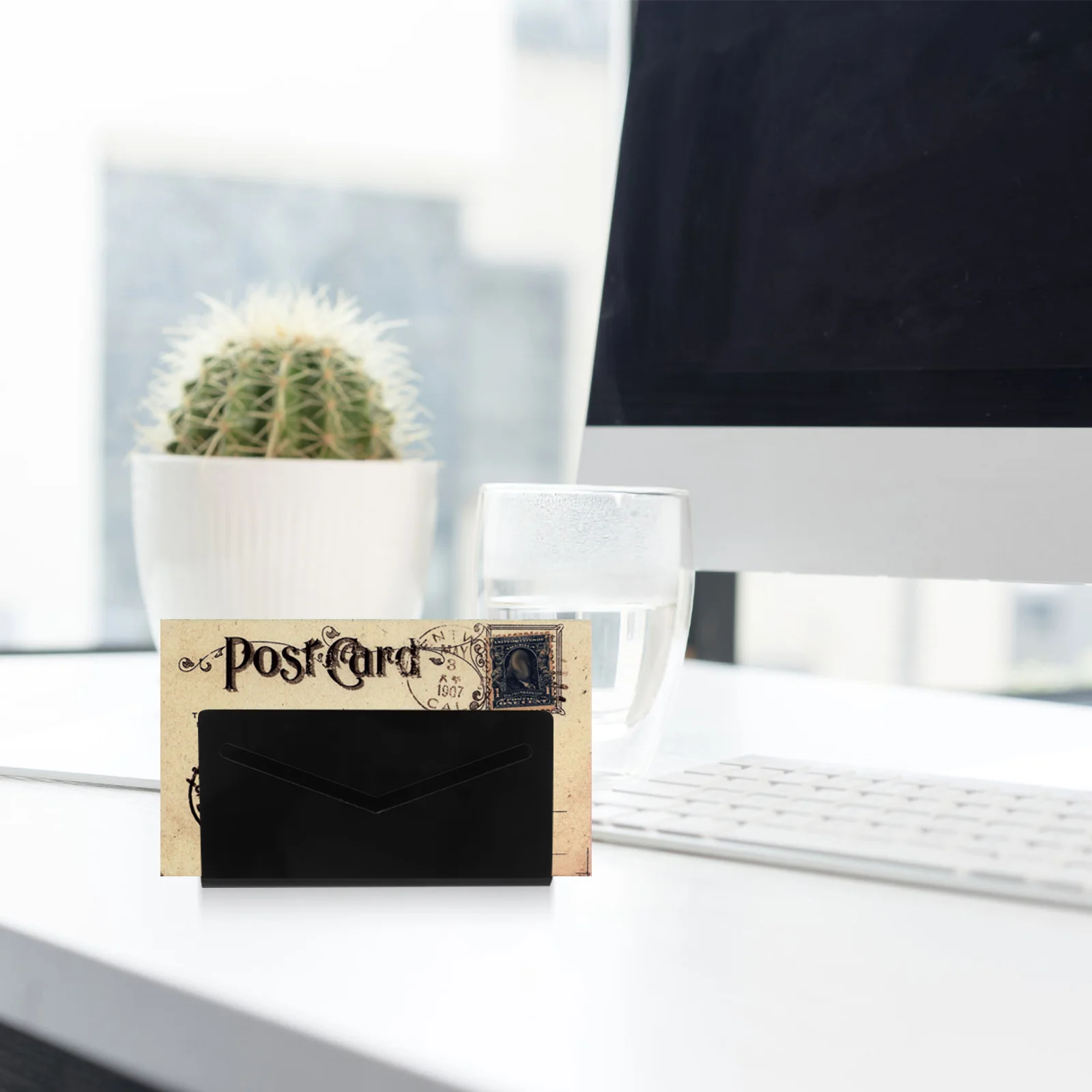 Soporte de correo acrílico para escritorio, bordes pulidos, esquinas redondeadas, soporte para cartas de escritorio de oficina, organizador de correo, estante para clasificador de documentos