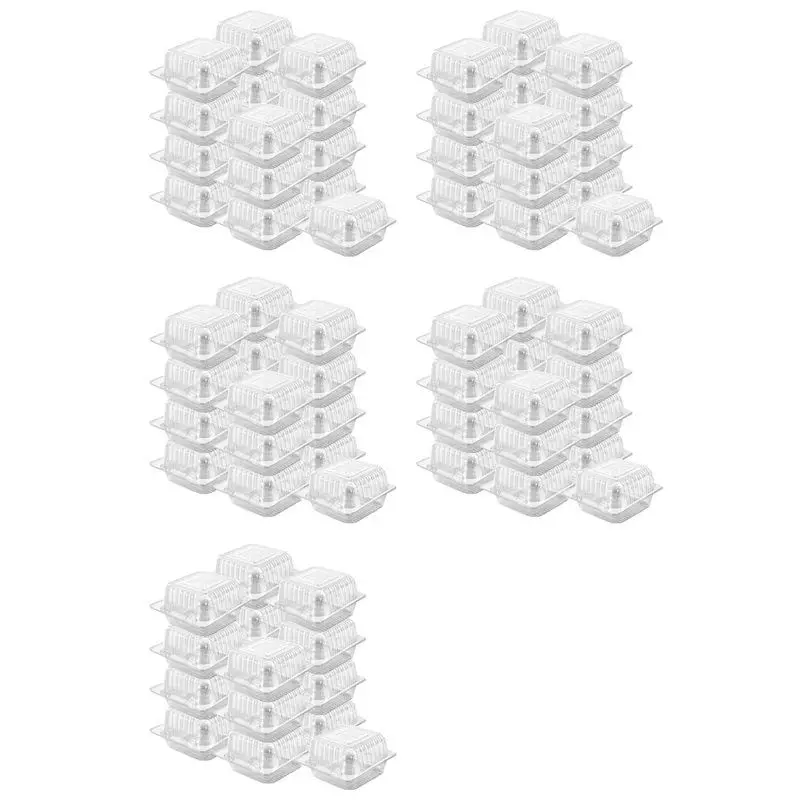 

AT19-500 Count Clear Plastic Hinged Clamshell Takeout Tray Food Clamshell Containers For Dessert, Cakes, Cookies, Salads