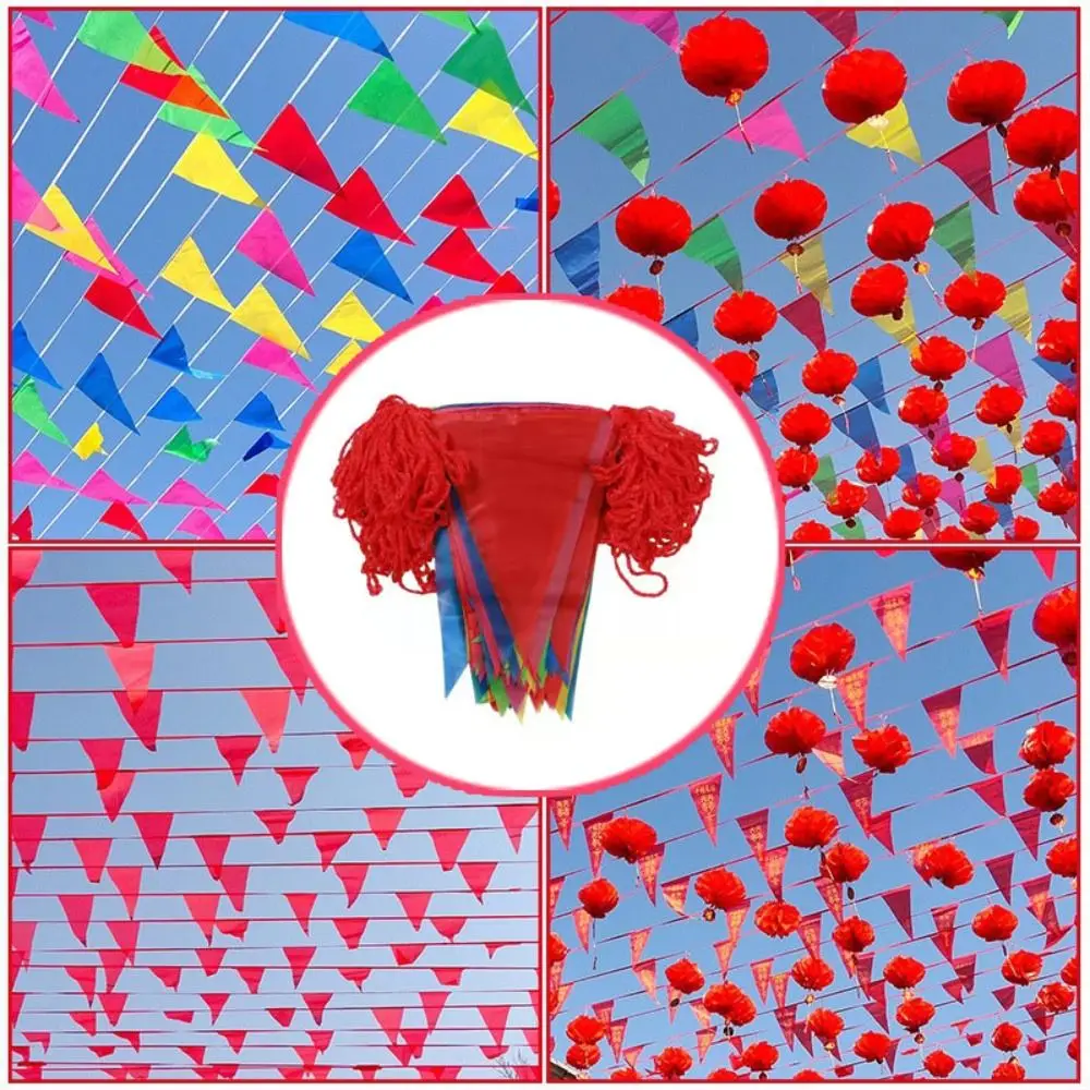 

100m Multicolored Triangle Flags Home Garden Colorful Party Bunting Banner Decoration Wedding Supplies