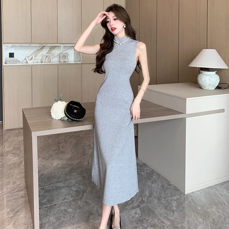 

Knee Length Sweater Vest Korean Style Sweaters Jumpers Women Ribbed-Cuffs Ribbing Honey Fairycore Knitthing Fitted Effortless OL