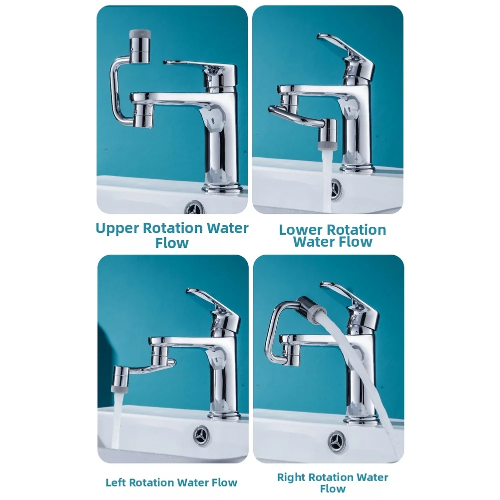 Kitchen Faucet Adapter Rotating Faucet Arm For Daily Cleaning Flexible Multi-directional Spray And Aerated Flow