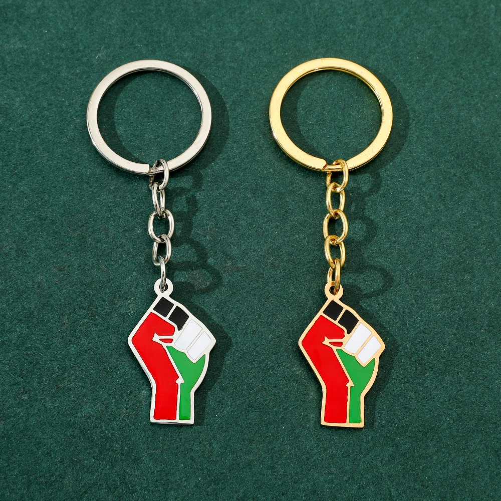 

Модный красочный брелок с подвеской в виде кулака из нержавеющей стали для мужчин и мальчиков, брелоки на день рождения, Рождество, аксессуар, подарок