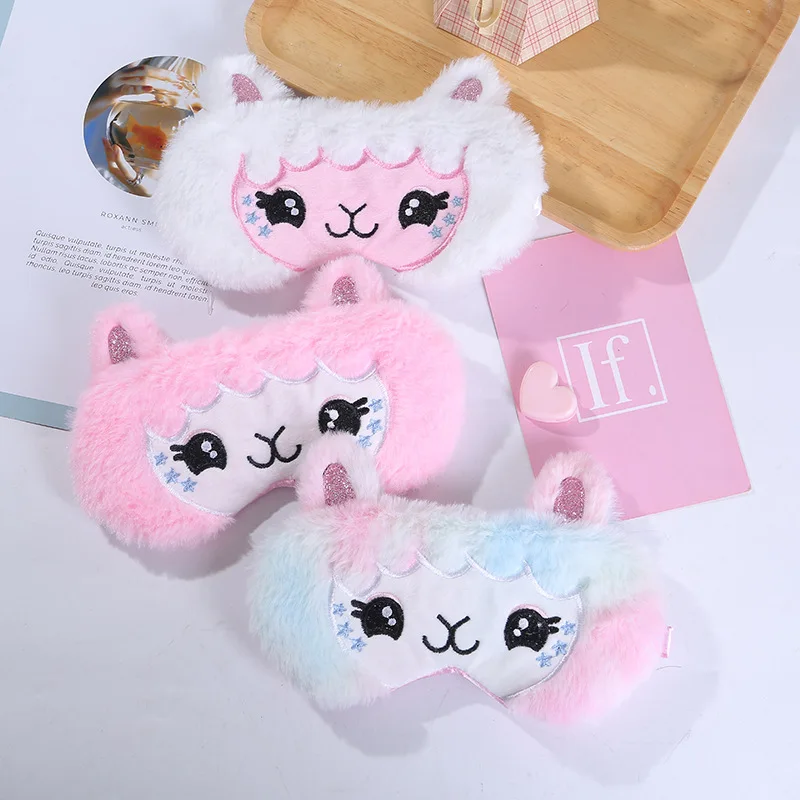 2024 New Cute Plush Sleep Mask Koala Plush Eye Mask Kids Alpaca Cute Eye Mask Travel Rest Sleep Aid Eye Mask